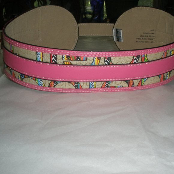 COOGI SIZE S/M PINK COTTON VINYL ADJUSTABLE BELT - Picture 4 of 5